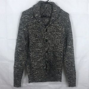 J Crew, XSmall, Black and White, Shawl Collar Cardigan